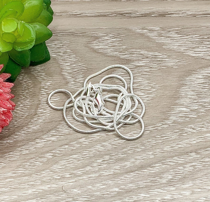 Chaîne serpent en argent sterling 925, 1 mm de largeur, pour bijoux et bijoux. Longue chaîne en argent, bijou minimaliste et délicat à faire soi-même.