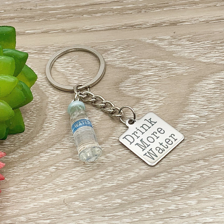 Porte-clés « Buvez plus d'eau », rappel d'hydratation, porte-clés motivant pour s'hydrater, mini breloque gourde, gourde motivante, hydratez-vous davantage