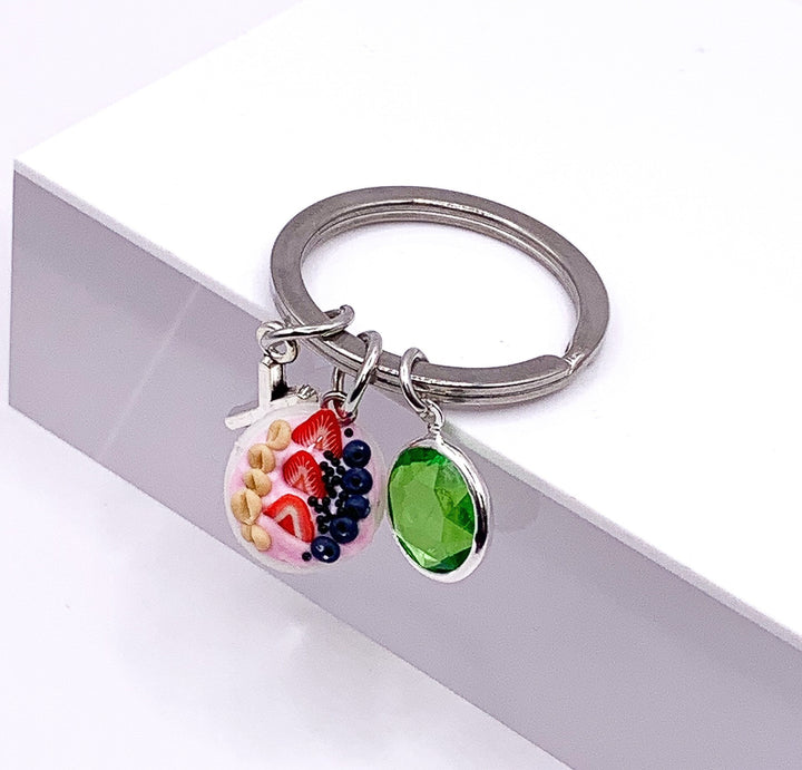 Porte-clés Smoothie Bowl, Cadeau original pour les gourmands, Bien-être, Porte-clés smoothie personnalisé, Petit cadeau pour elle