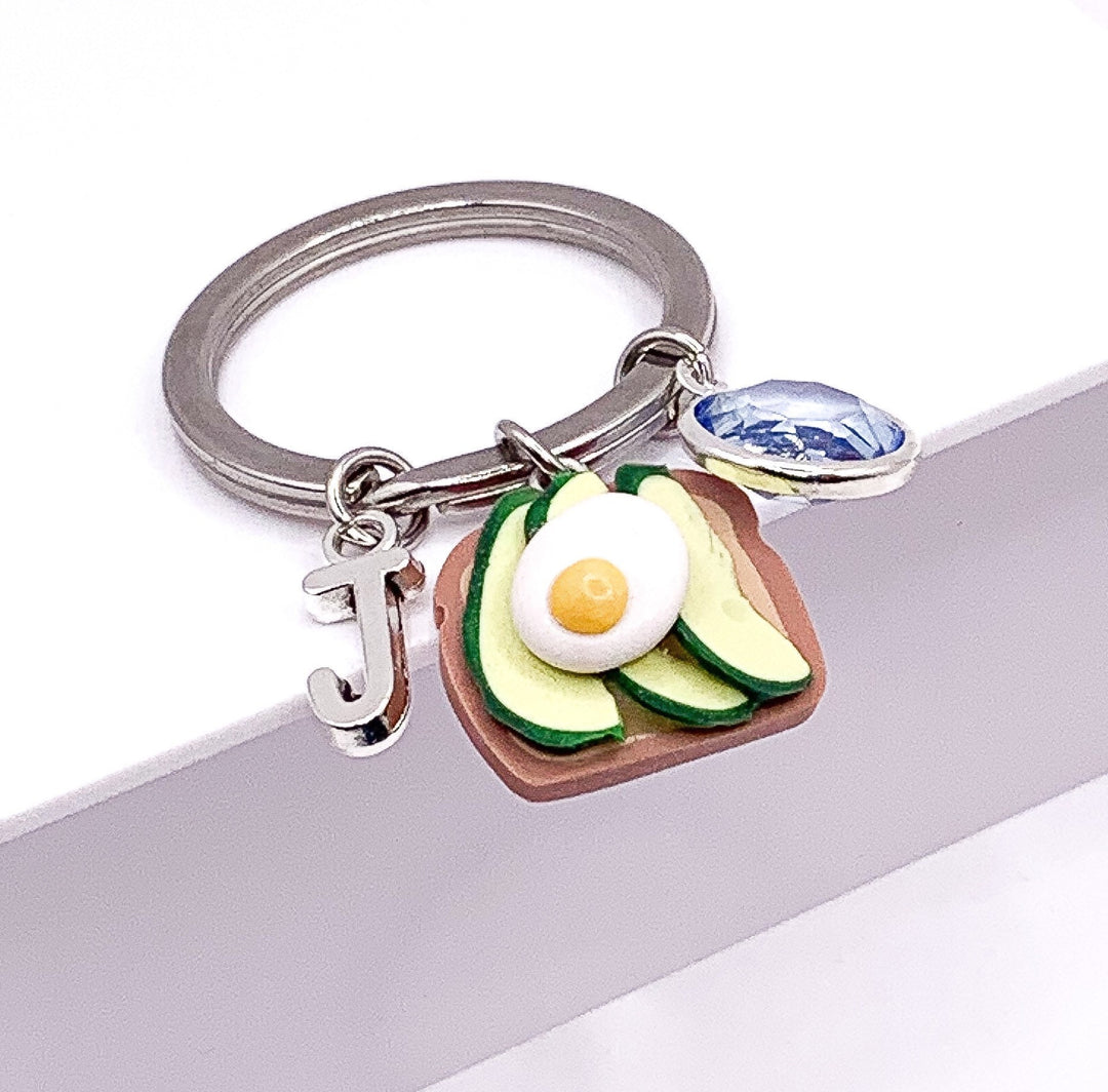Porte-clés Toast à l'avocat, Cadeau végétarien, Cadeau gourmand mignon, Motivation diététique, Porte-clés original, Cadeau pour diététicien(ne), Porte-clés pour fin de chaussette