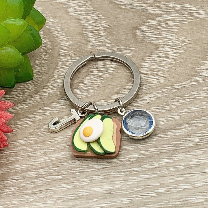 Porte-clés Toast à l'avocat, Cadeau végétarien, Cadeau gourmand mignon, Motivation diététique, Porte-clés original, Cadeau pour diététicien(ne), Porte-clés pour fin de chaussette