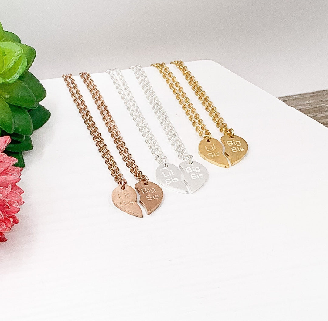 Collier Cœurs Partagés pour Sœurs, Ensemble de Colliers d'Amitié Assortis pour 2, Pendentifs Demi-Cœur, Cadeau Sociabilité, Cadeau Meilleures Amies, BFF Pré-Ados