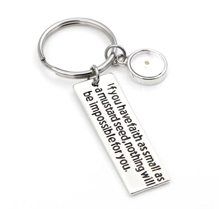 Porte-clés « Foi comme une graine de moutarde », verset biblique Matthieu 17:20, porte-clés « Crois », cadeau pour marraine, cadeau pour les femmes ayant vécu l'infertilité, survivante de la FIV