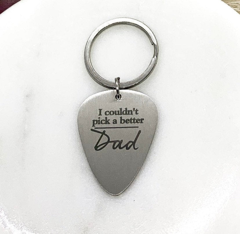 Je n'aurais pas pu choisir un meilleur papa, Porte-clés Papa Musicien, Porte-clés Papa, Guitariste, Cadeau des enfants, Cadeau d'une fille, Cadeau pour lui