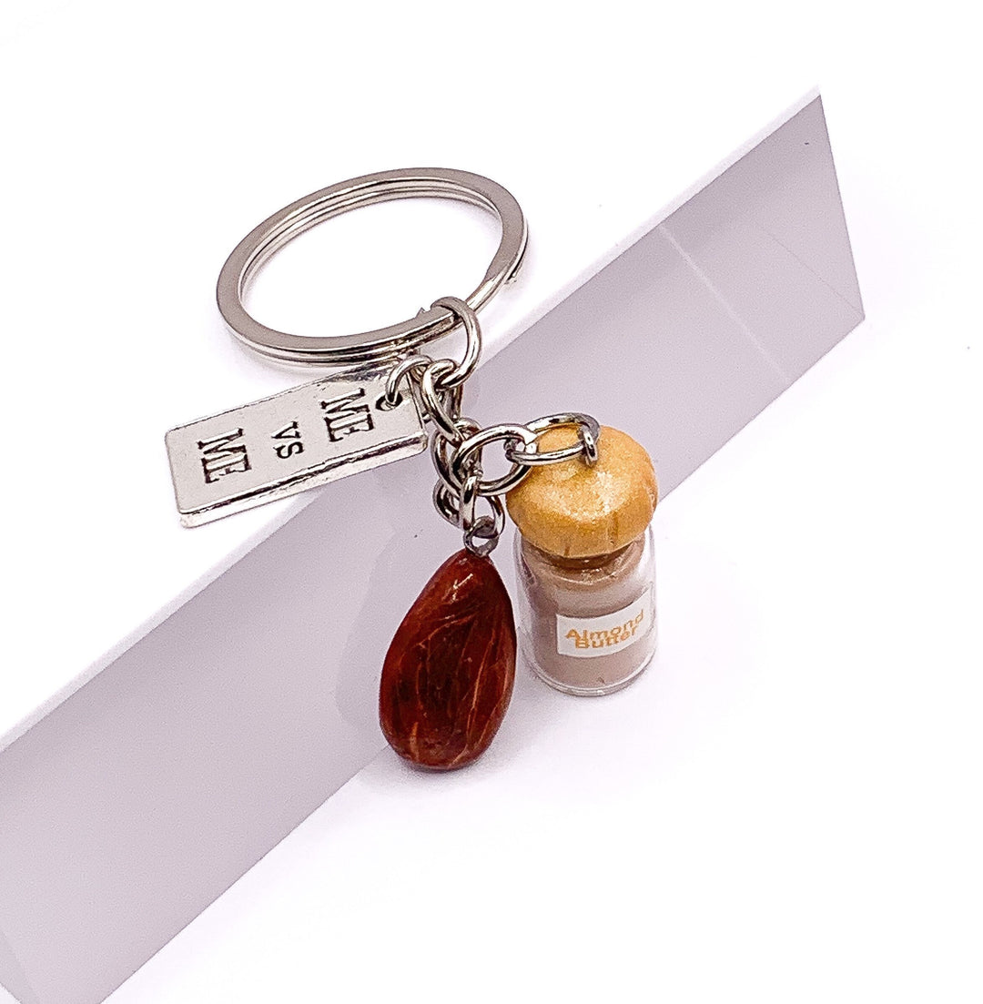 Porte-clés fitness, Moi contre Moi, Cadeau pour les amatrices de beurre d'amande, Cadeau bien-être, Cadeau inspiration sport, Cadeau coach sportif pour elle