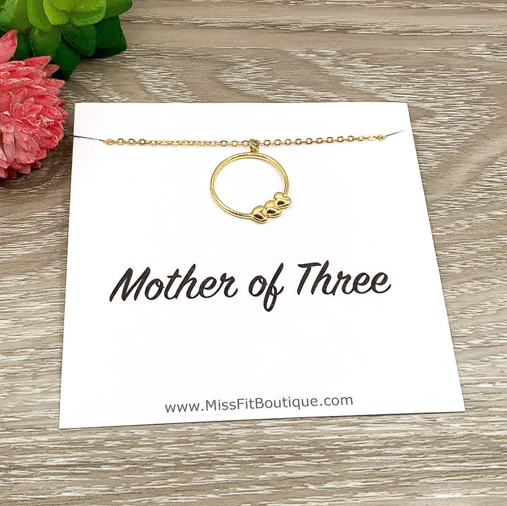 Mother of Two Necklace, Multiple Hearts Necklace, 2 Heart Pendants, Gift for Mom from Kids, Gift for Mama, Mother Birthday, Mommy Christmas