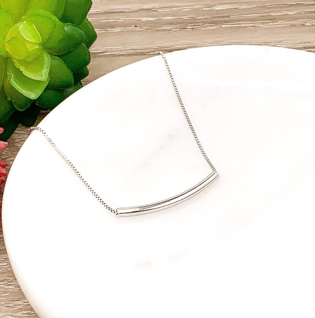 Collier tube en argent sterling, pendentif tube délicat, bijou minimaliste pour femme, collier à superposer simple, cadeau pour une amie