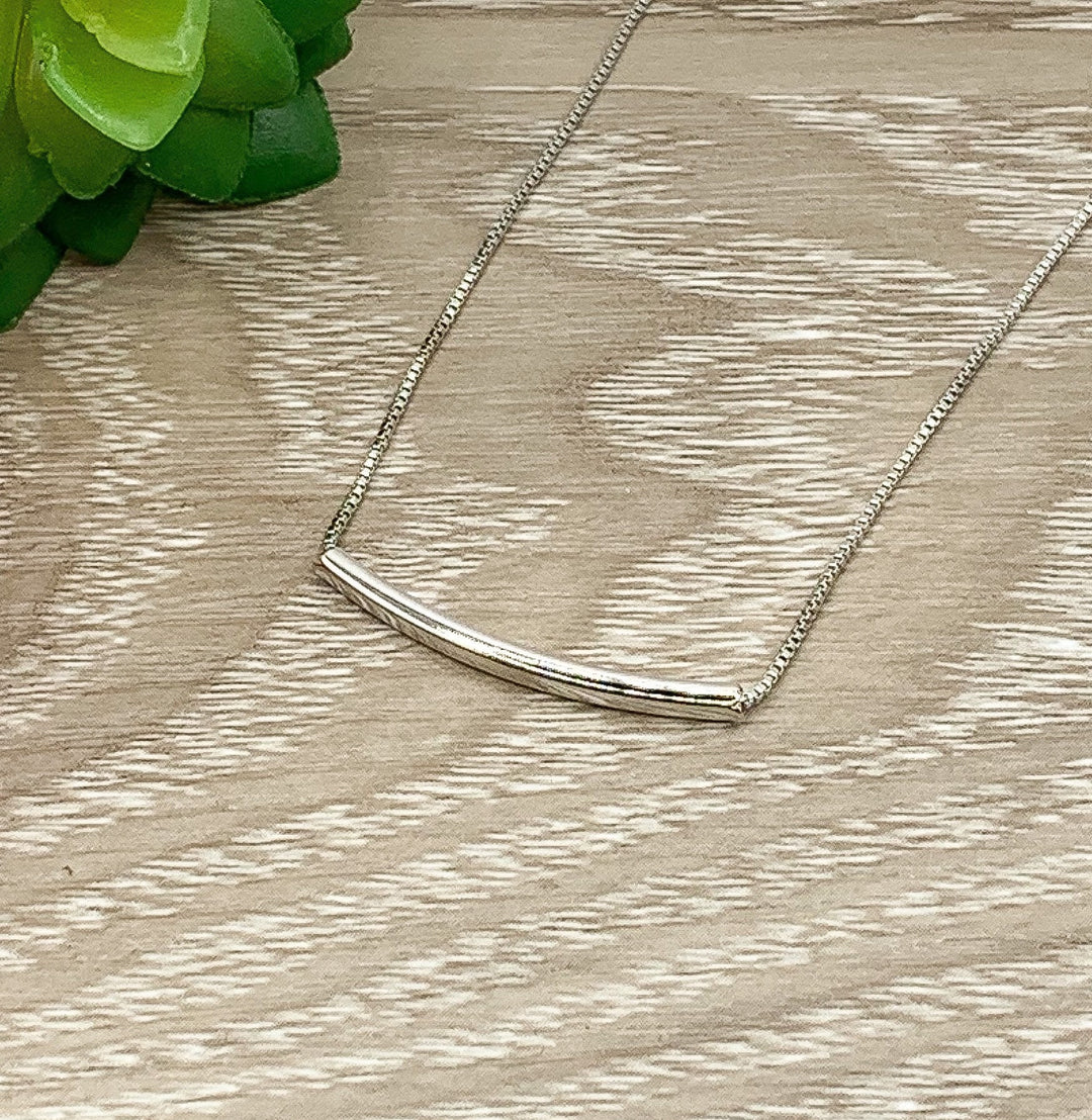 Collier tube en argent sterling, pendentif tube délicat, bijou minimaliste pour femme, collier à superposer simple, cadeau pour une amie