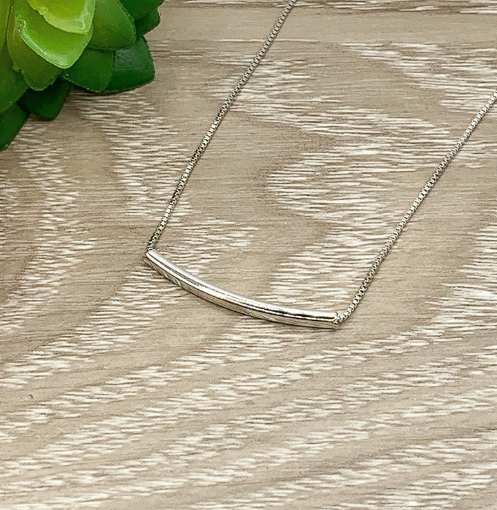 Collier tube en argent sterling, pendentif tube délicat, bijou minimaliste pour femme, collier à superposer simple, cadeau pour une amie