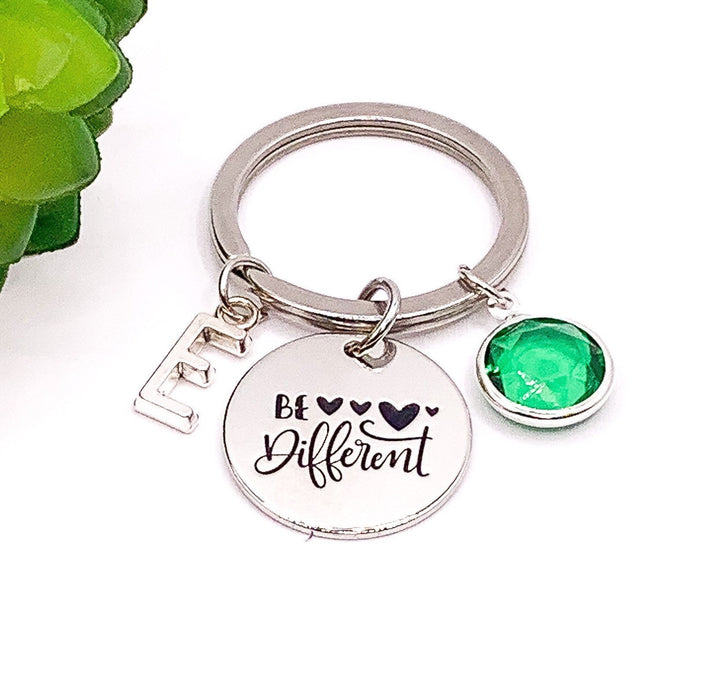 Porte-clés « Sois différente », cadeau pour adolescente, cadeau inspirant, cadeau pour petite-fille, cadeau d'anniversaire pour préadolescente, cadeau de sensibilisation à l'autisme