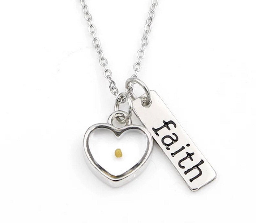 Mustard Seed Necklace, Hopeful Jewelry Gift, Faith Necklace, Christian Jewelry, Dainty Wish Necklace, Believe Necklace for Her