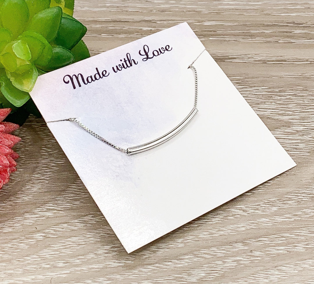 Collier tube en argent sterling, pendentif tube délicat, bijou minimaliste pour femme, collier à superposer simple, cadeau pour une amie