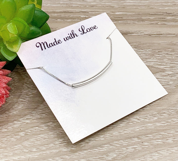 Collier tube en argent sterling, pendentif tube délicat, bijou minimaliste pour femme, collier à superposer simple, cadeau pour une amie