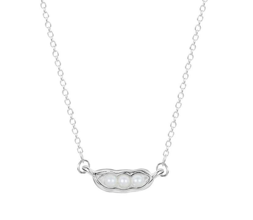 Three Peas in a Pod Necklace, Best Friends Jewelry, Unique Pearl Jewelry, Pea Pod Necklace, Friendship Gift, 3 Friends Jewelry Gift, BFF