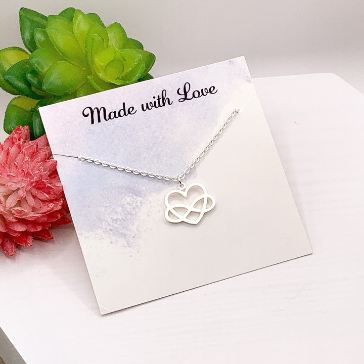 Collier Cœur Infini, Pendentif Éternité, Cadeau Amour Éternel, Bijou Infini Simple, Cadeau d'Anniversaire de sa part, Collier pour Maman, Noël