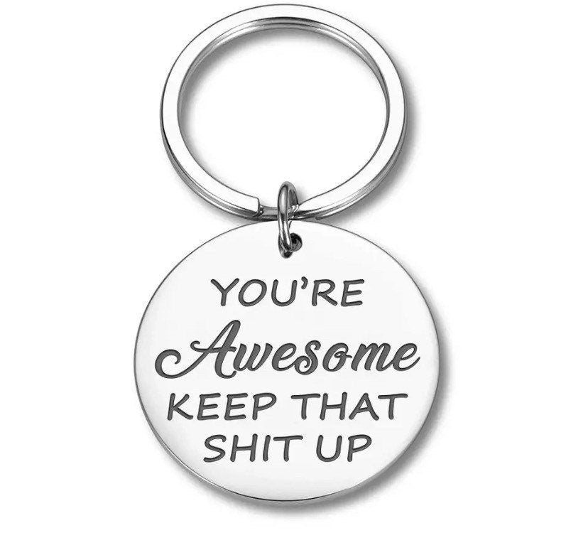 Porte-clés « Tu es géniale, continue comme ça », cadeau inspirant, porte-clés d'amitié, cadeau pour meilleures amies, cadeau pour meilleure amie, cadeau d'anniversaire