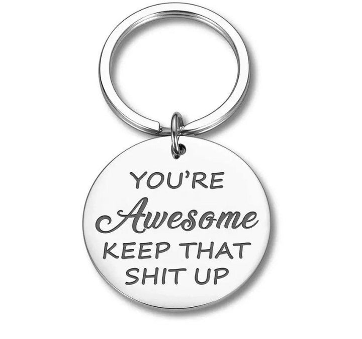 Porte-clés « Tu es géniale, continue comme ça », cadeau inspirant, porte-clés d'amitié, cadeau pour meilleures amies, cadeau pour meilleure amie, cadeau d'anniversaire