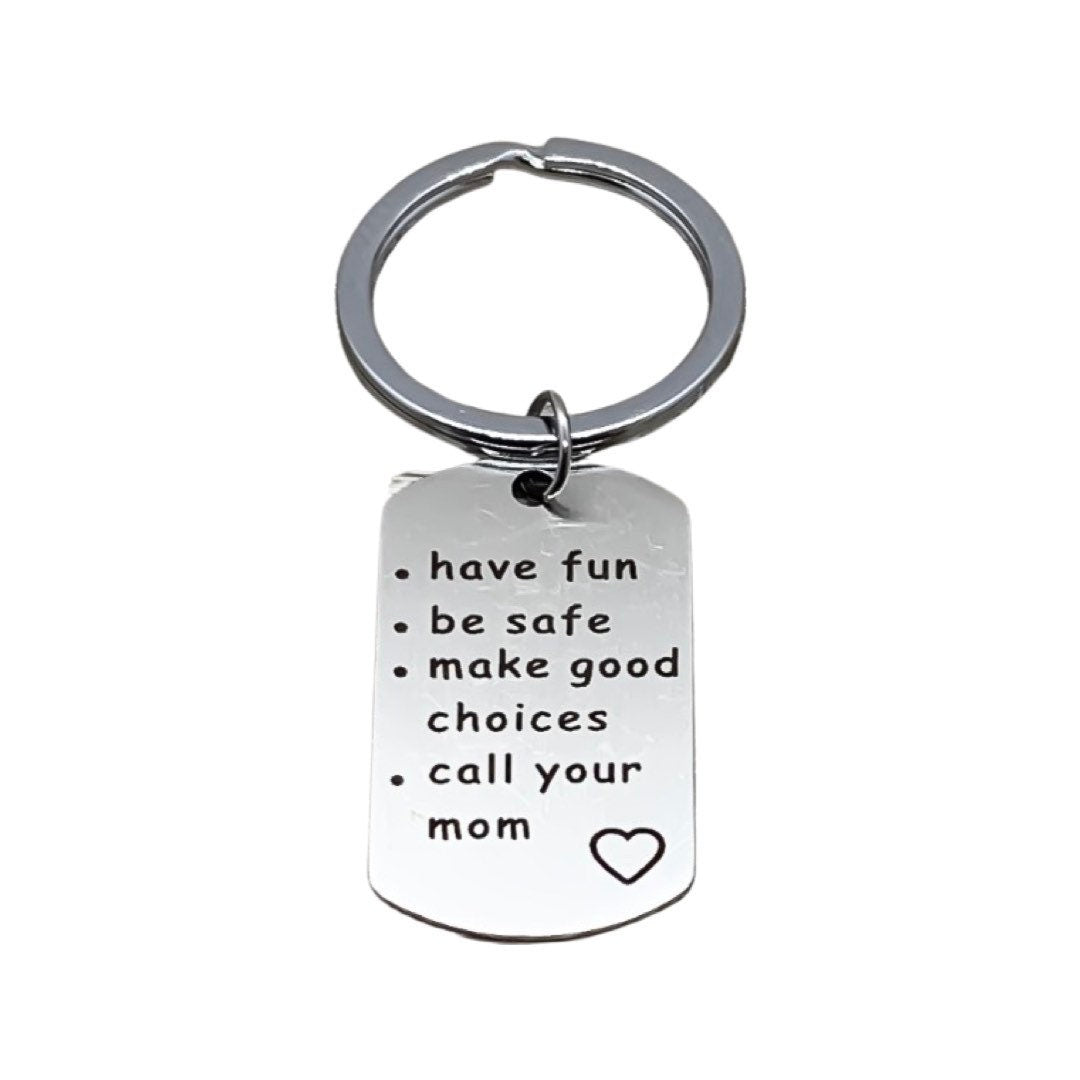 Son Keychain, Daughter Keychain, Graduation Gifts, Sweet 16 Gift for Her, Gift from Mom, Make Good Choices Keychain, Teen Keychain, Student