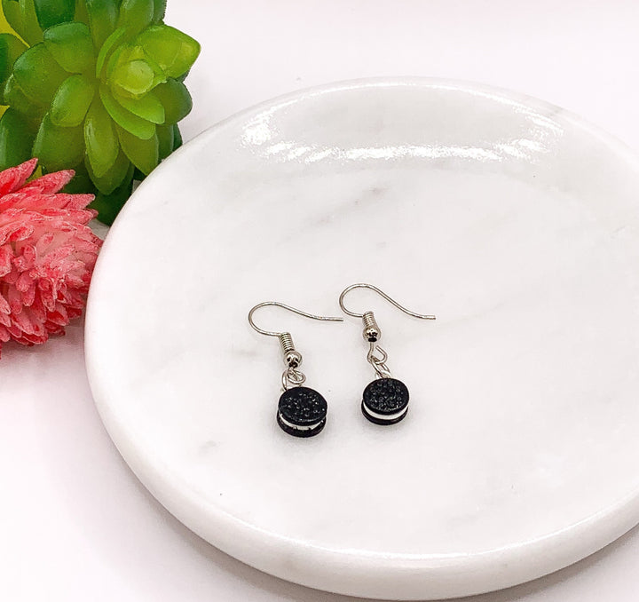 Bijoux biscuits, Boucles d'oreilles mini biscuits sandwich, Bijoux Cookies and Cream pour elle, Cadeau pour les amatrices de biscuits, Boucles d'oreilles mini Oreo, Gourmandise