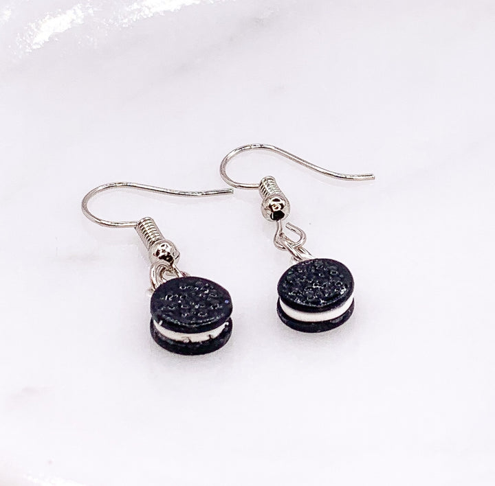 Bijoux biscuits, Boucles d'oreilles mini biscuits sandwich, Bijoux Cookies and Cream pour elle, Cadeau pour les amatrices de biscuits, Boucles d'oreilles mini Oreo, Gourmandise