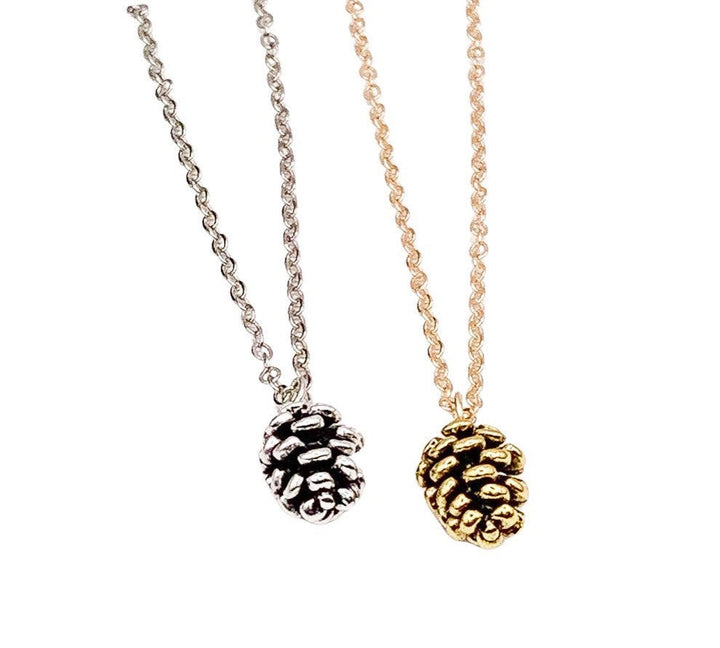 Tiny Pinecone Necklace, Fall Jewelry, Autumn Necklace, Rustic Woodland Pendant, Simple Everyday Necklace, Nature Inspired Jewelry for Her