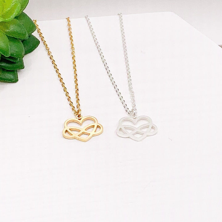 Collier Cœur Infini, Pendentif Éternité, Cadeau Amour Éternel, Bijou Infini Simple, Cadeau d'Anniversaire de sa part, Collier pour Maman, Noël