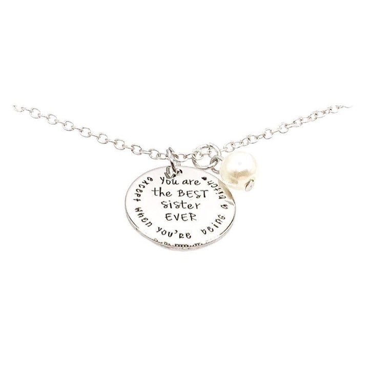 Collier « Meilleure sœur du monde », citation humoristique, collier avec pendentif sœur, cadeau amusant pour sœur, bijoux pour deux sœurs, cadeau de Noël pour sœur