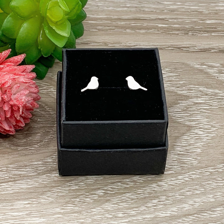 Tiny Bird Stud Earrings Sterling Silver, Animal Earrings, Birdie Jewelry, Minimalist Earrings, Nature Gift, Summer Jewelry, Boho Earrings