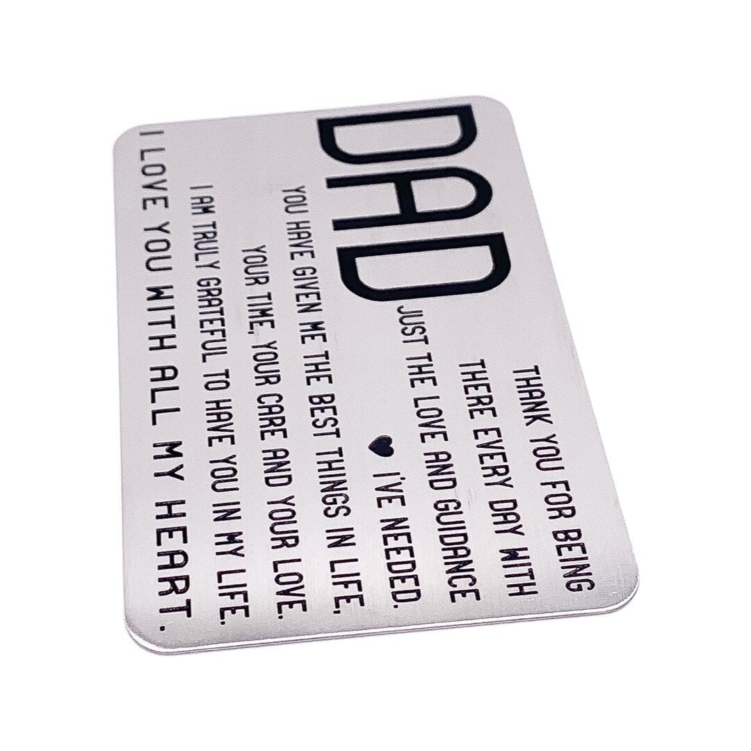 Dad Wallet Card, Gift from Son, Stainless Steel, Gift for Father, Birthday Gift, Simple Reminder, I Love You Dad Gift, Father’s Day Gift