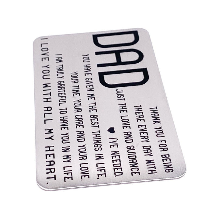 Carte portefeuille pour papa, cadeau de son fils, acier inoxydable, cadeau des enfants pour papa, cadeau d'anniversaire pour papa, cadeau « Je t'aime papa », cadeau pour la fête des pères
