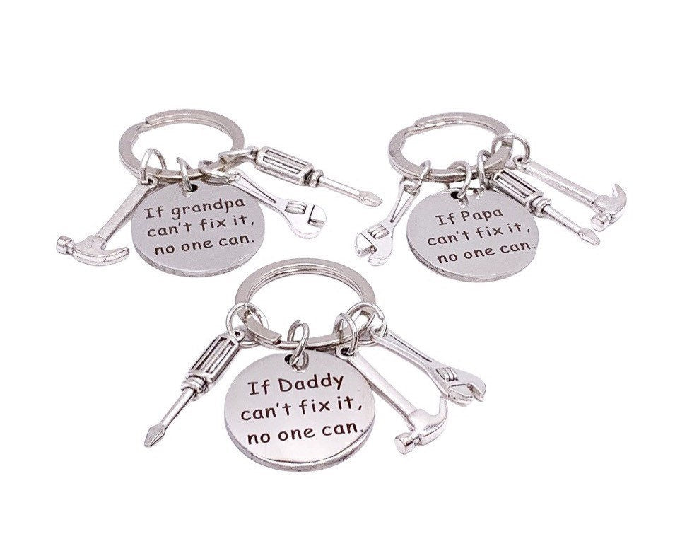 Porte-clés Papi, Cadeau pour grand-père, Cadeau des petits-enfants, Si Papi ne peut pas le réparer, Cadeau pour papa, Cadeau du petit-fils, Cadeau pour lui, Bricoleur