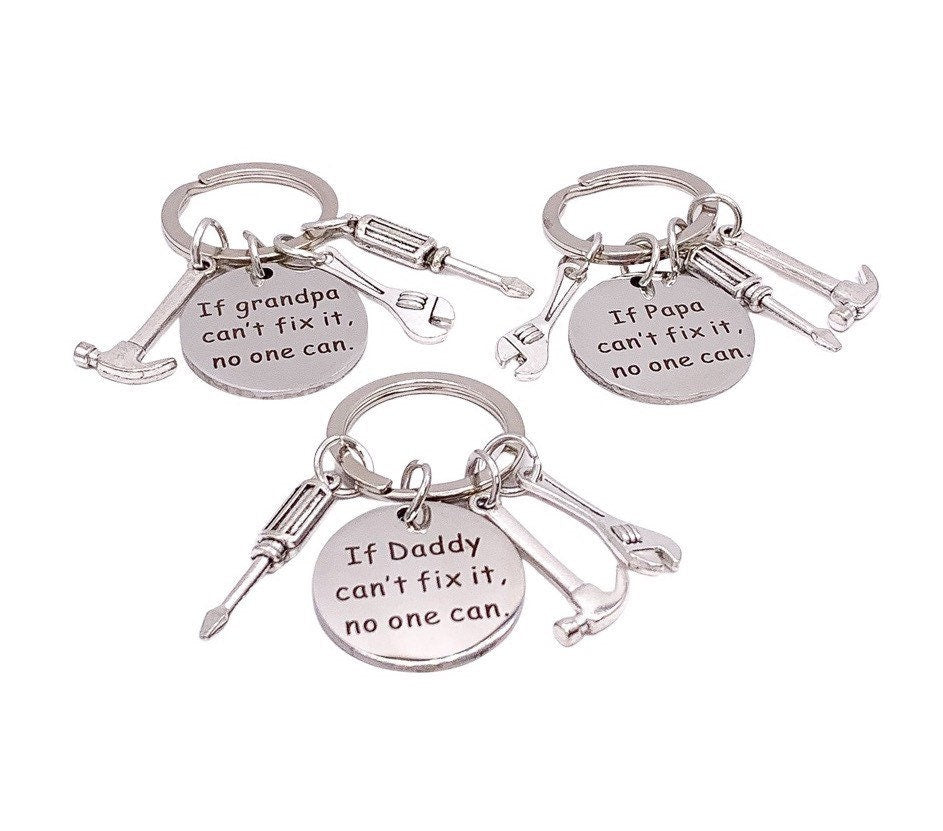 Porte-clés Papa, Cadeau Fête des Pères, Si Papa ne peut pas le réparer, Cadeau pour Papa, Porte-clés Grand-père, Cadeau du Fils, Cadeau pour lui, Noël