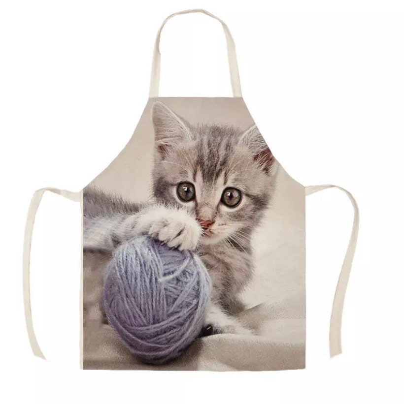 Graphic Cat Apron | Playful Creations Co. | Kids Sensory Play Apron | Montessori Art Apron | Mess-Free Craft Apron | Cat Lover Gift