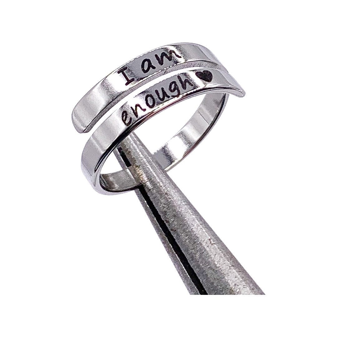 Bague « Je suis assez », Bijou inspirant, Bijou positif, Bague midi, Cadeau symbolique, Bague tendance, Cadeau pour une amie, Amour de soi