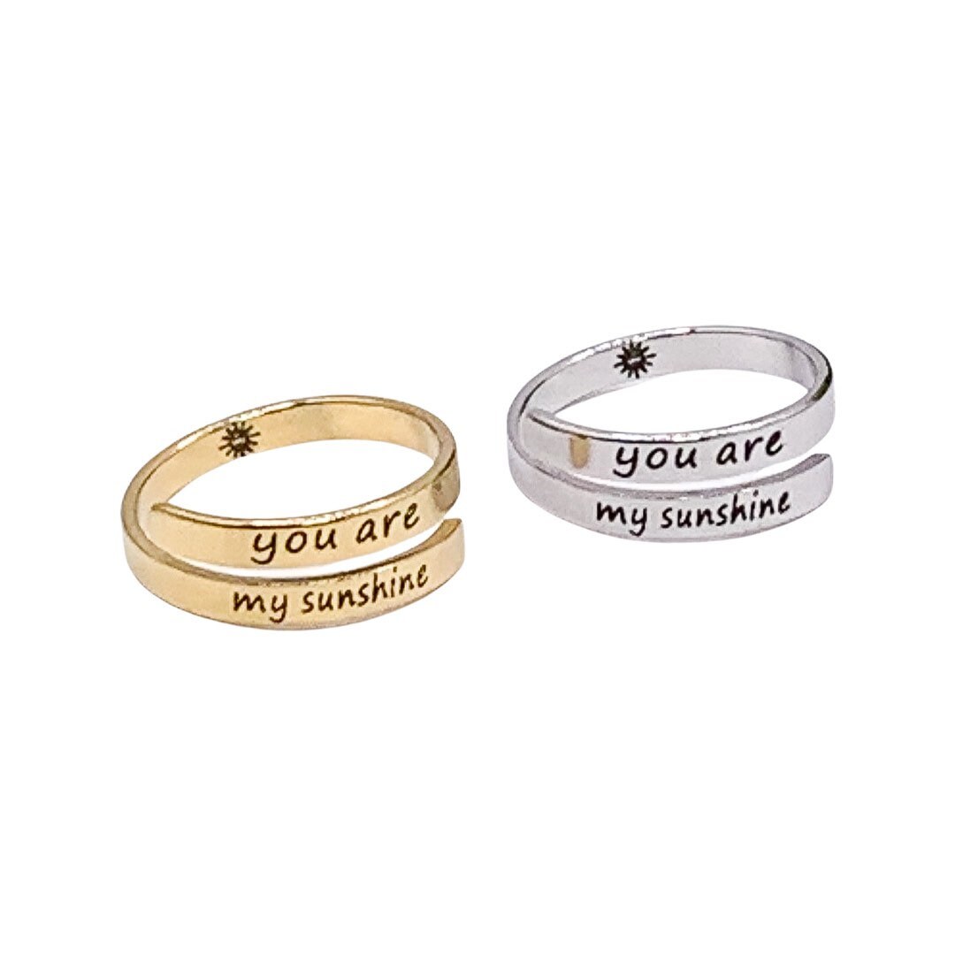Bague « Keep Going », Bijou inspirant, Bague ajustable, Cadeau d'encouragement, Gravure laser, Bague tendance, Cadeau pour une amie, Soutien