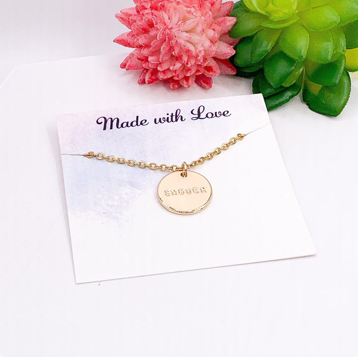 Collier « Assez », cadeau de force pour elle, cadeau inspirant, collier de motivation, cadeau d'encouragement, collier d'affirmation