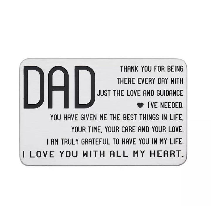 Dad Wallet Card, Gift from Son, Stainless Steel, Gift for Father, Birthday Gift, Simple Reminder, I Love You Dad Gift, Father’s Day Gift