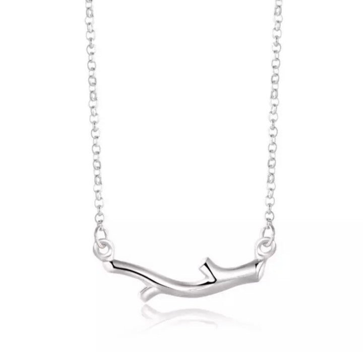 Dainty Branch Necklace, Sterling Silver Jewelry, Nature Necklace, Minimalist Jewelry, Forest Gift, Woodland Necklace, Bar Pendant Necklace
