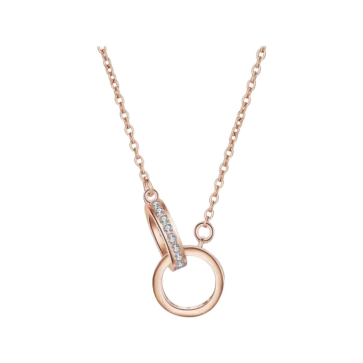 Collier en argent sterling avec cercles entrelacés et zircon cubique, bijou en zircon cubique, collier délicat, cadeau pour fille, cadeau de mariage, collier pour demoiselle d'honneur