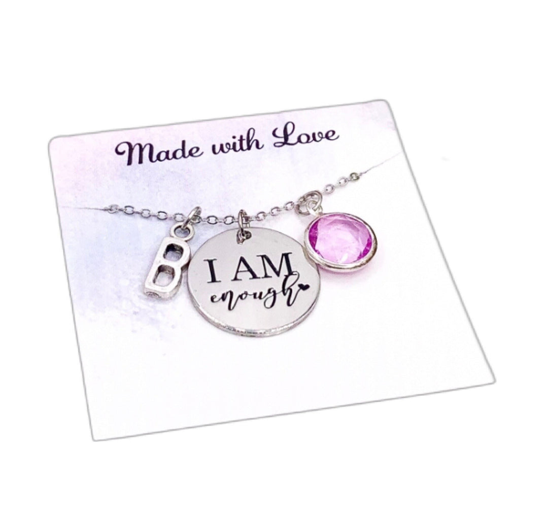 Collier « Je suis assez », Cadeau de force, Cadeau inspirant personnalisé, Collier de motivation, Cadeau d'encouragement, Collier d'affirmation