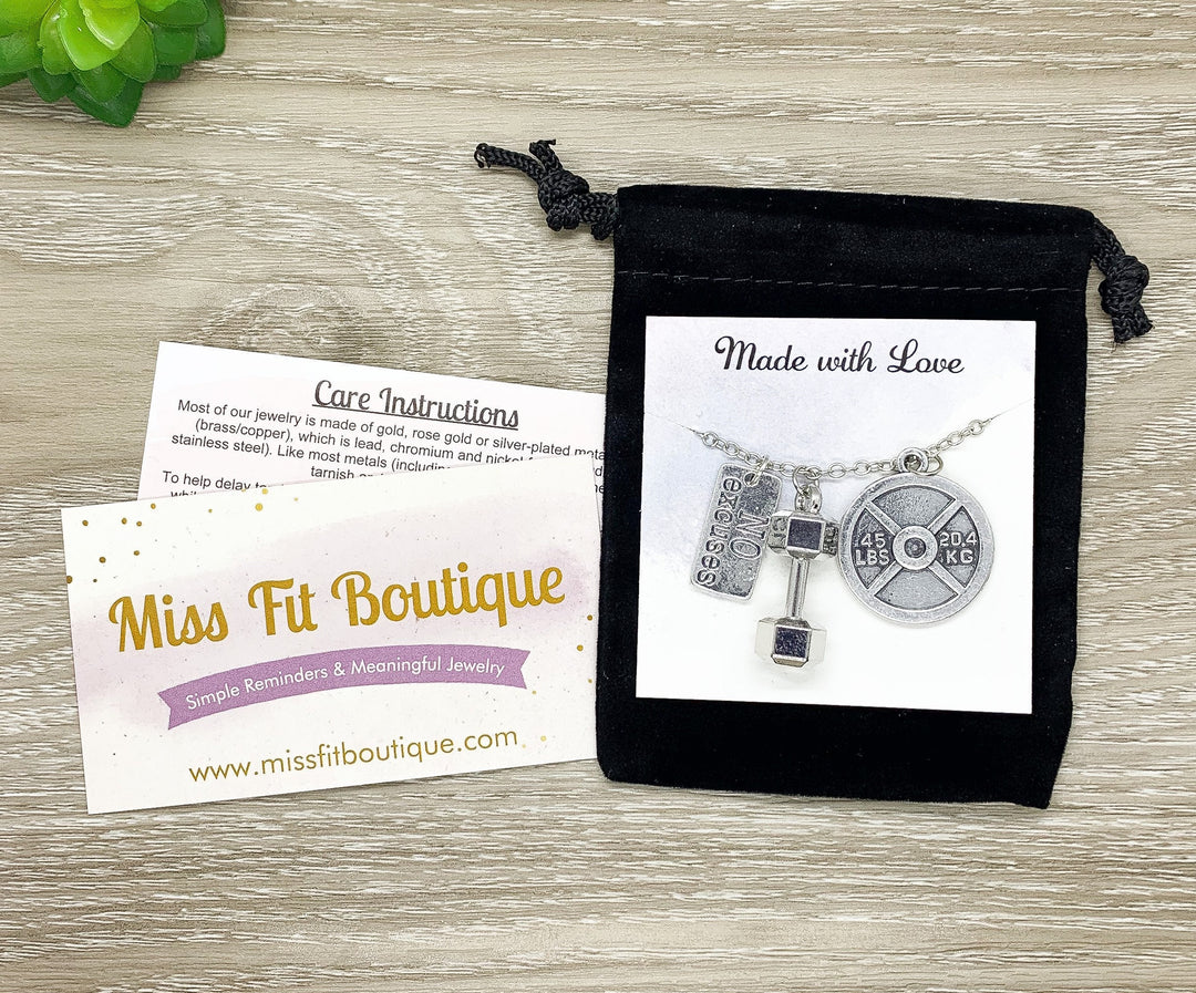 Double Boxing Glove Necklace, Kickboxing Gifts, Gifts for Her, Fitness Jewelry, Fitness Charms, Coach Gifts, Fitness Trainer, Gym Jewelry