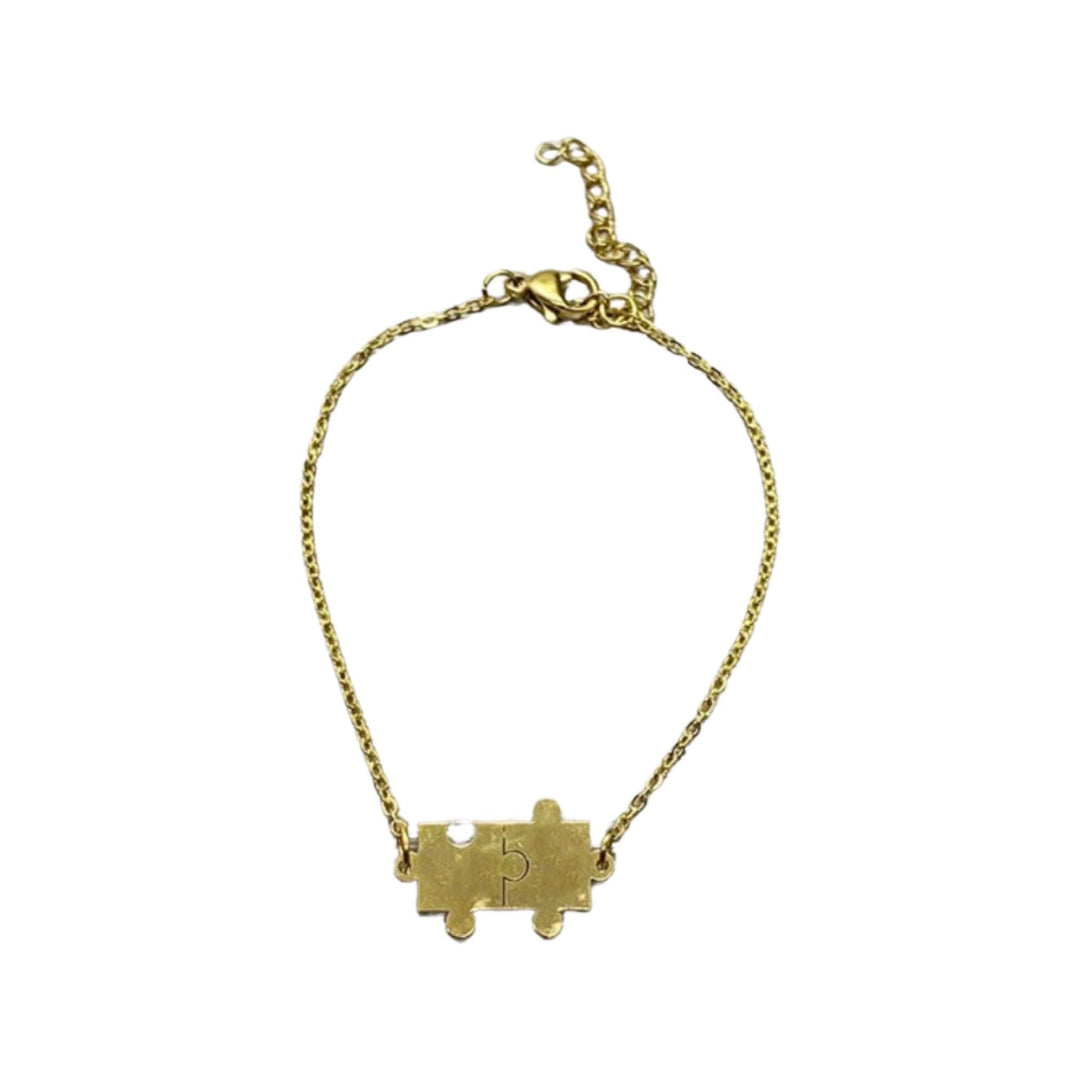 Cadeau de sensibilisation à l'autisme, Bracelet double puzzle, Cadeau pour enseignant spécialisé, Bijou minimaliste, Pendentif puzzle, Cadeau de remerciement pour enseignant