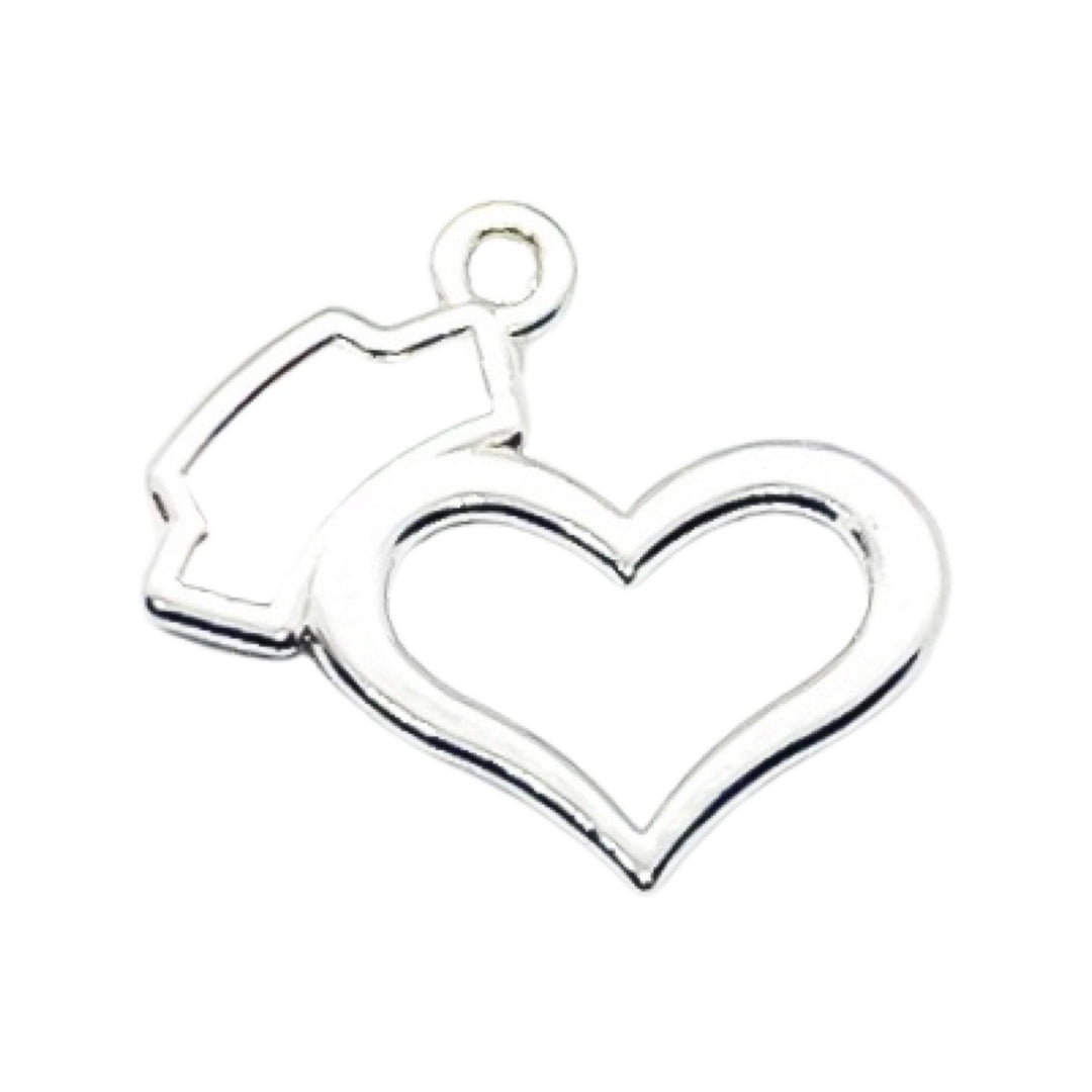 1 Breloque Cœur avec Coiffe d'Infirmière, Breloques Individuelles, Breloques Médicales, Breloque Infirmière, Breloques Coiffe d'Infirmière, Breloques Étudiante en Soins Infirmiers, Apprêts pour Bijoux