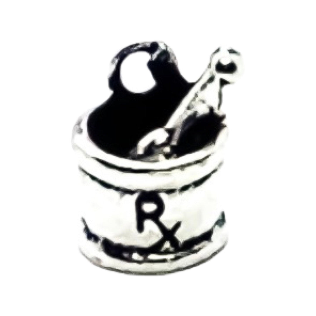 1 Breloque Mortier et Pilon, Breloques individuelles, Breloques Médicales, Breloque Ordonnance, Breloques Médecin, Breloques Pharmacie, Cadeau pour Pharmacien