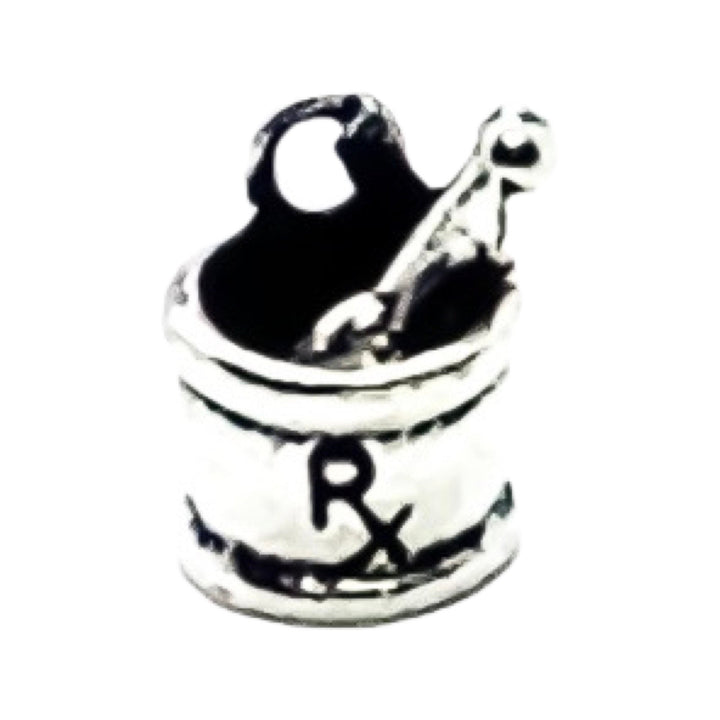 1 Breloque Mortier et Pilon, Breloques individuelles, Breloques Médicales, Breloque Ordonnance, Breloques Médecin, Breloques Pharmacie, Cadeau pour Pharmacien