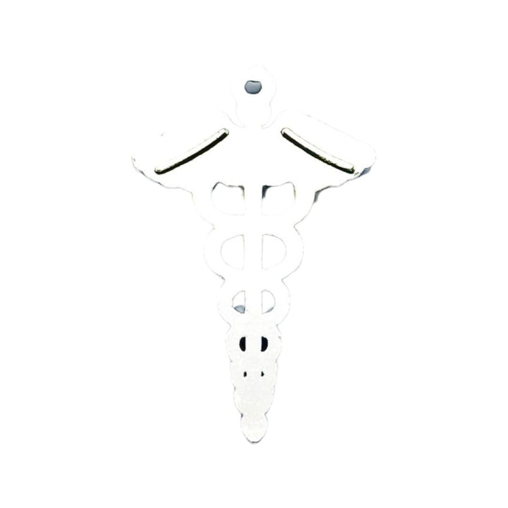 1 Breloque Caducée Argent, Breloques individuelles, Breloque Symbole Médical, Breloques Anatomie, Breloques Biologie, Breloque Médicale, Breloques Médecin, Apprêts