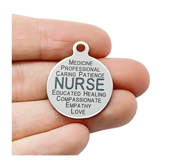 Breloque Infirmière, Breloques en Acier Inoxydable, Breloques Individuelles, Définition d'Infirmière, Breloques Médicales, Cadeau pour Infirmière, Bijou Infirmière, Cadeau de Remerciement