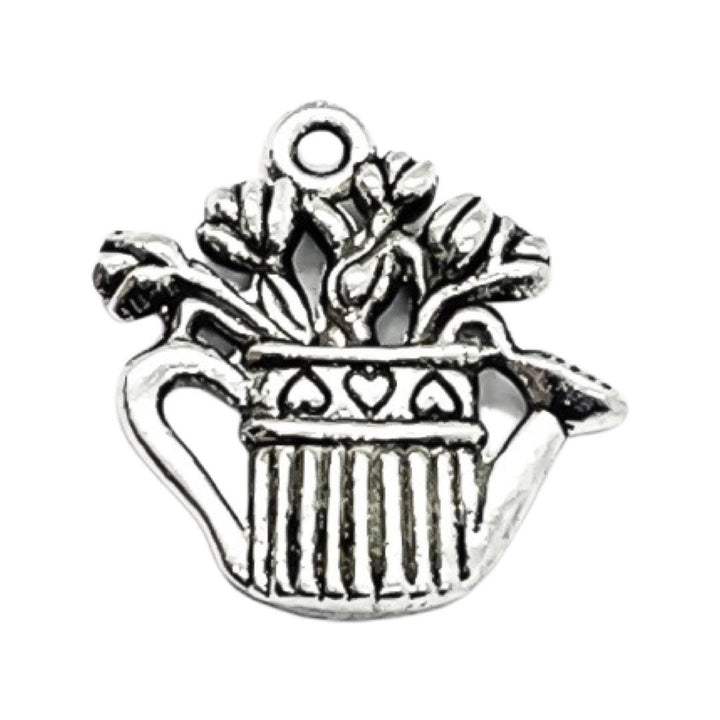 1 Arrosoir décoré de fleurs, breloques de jardinage, breloques florales, breloque paysagère, breloque d'arrière-cour, breloques printanières, breloques d'été