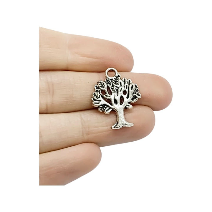 1 Breloque Arbre Argentée, Breloque Jardinage, Breloque Amoureux des Arbres, Plantes, Cadeau pour Jardinier, Breloques de Jardin, Breloques Nature, Naturiste, Breloques d'Atelier