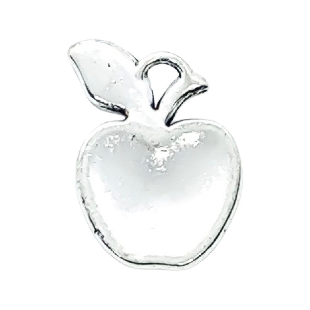 Breloque Pomme, Breloques individuelles, Breloques Fruits, Breloque Gourmand, Breloque Enseignant, Petite Breloque Pomme Argentée, Breloques Scolaires, Breloque Blanche-Neige